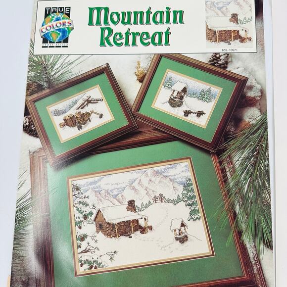 Mountain Winter Cabin Woods Retreat Cross Stitch Chart Pattern Mixed Lot Bear - Picture 6 of 9